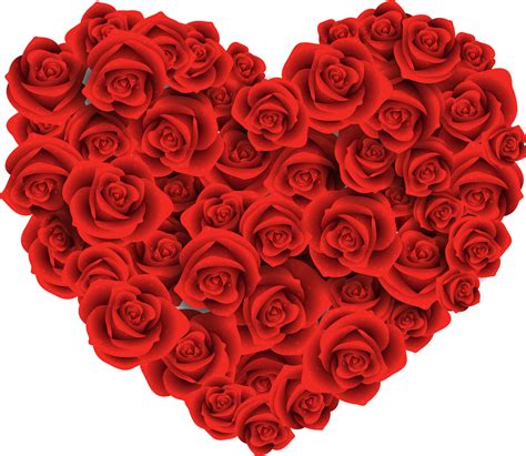 Large Heart Of Roses PNG Clipart Cliparts Co