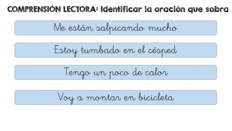 ComprensiÓn Lectora Identificar La Oración Que Sobra 5 Orientación