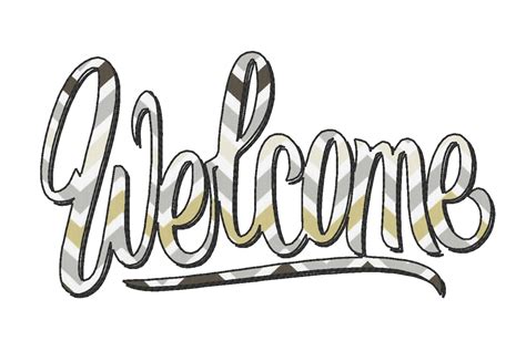 Welcome Bean Stich Outline Design Instant Welcome Banner Etsy