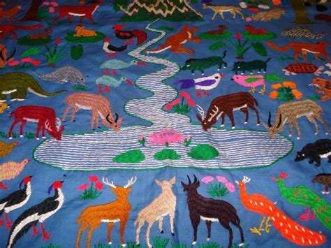 LARGE Asian Story Quilt Tapestry Hmong Embroidered Needlework Textile ...