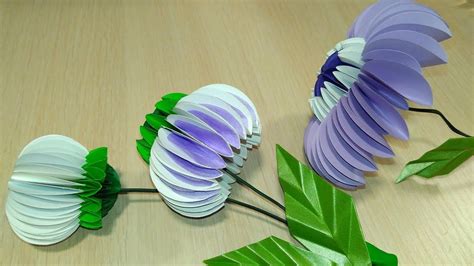 Paper Flower From Circles In Origami Style Diy Room Decor And Handmade
