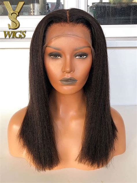 Yswigs Undetectable Dream Hd Lace Short Bob Yaki Straight Human Hair Lace Front Wigs Wd