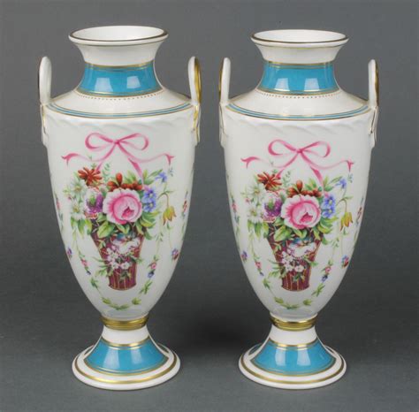 pair of minton porcelain vases