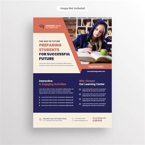 Premium Vector Learning Education Flyer Design Template