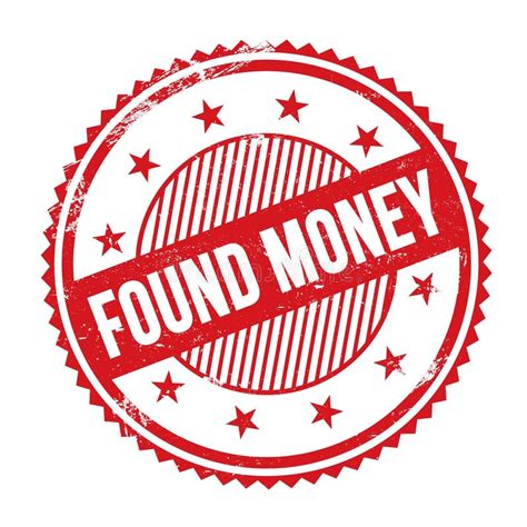 Found Money Text Written On Red Grungy Round Stamp Stock Illustration