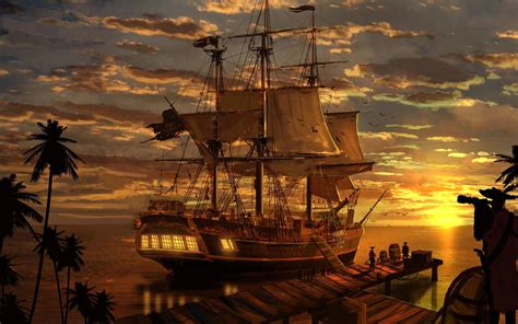 Art Artwork Fantasy Pirate Pirates Ship Boat Wallpapers Hd