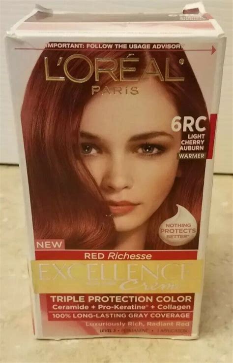 Loreal Paris Excellence Creme Hair Color Red Richesse 6rc Light Cherry Auburn Ebay In 2022