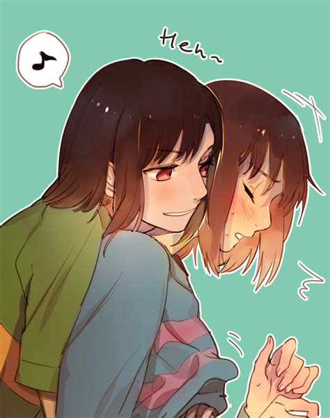 Chara Frisking Frisk While They Both Are Frisky Also Hey Look Theres
