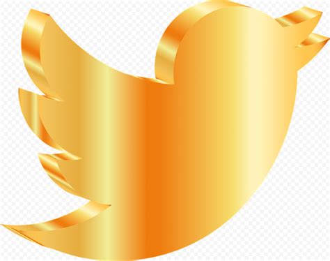 Hd 3d Gold Twitter Bird Logo Icon Png Citypng