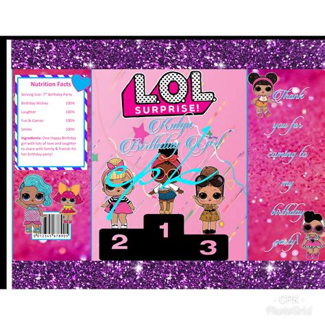 Click the group of the record or layout you wish to utilize. L.O.L. SURPRISE chip bag template | Custom party, Birthday ...