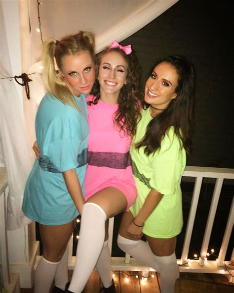 powerpuff girls bubbles blossom buttercup trio halloween costume diy trio halloween costumes