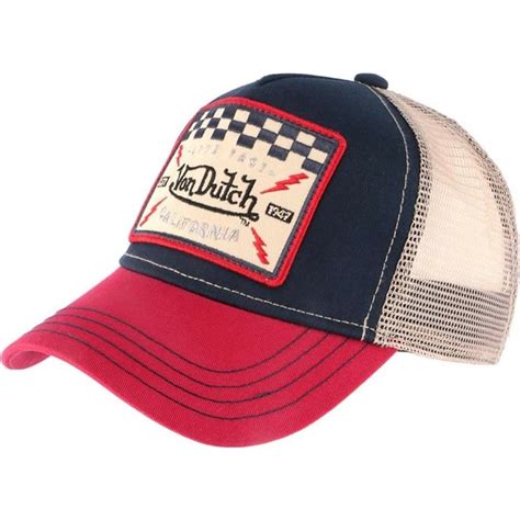 15% off with code deal4weekend. Von Dutch SQUARE16 Navy Blue, White and Red Trucker Hat ...