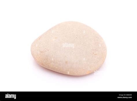 Single Pebble Stone Cutout On A White Background Stock Photo Alamy