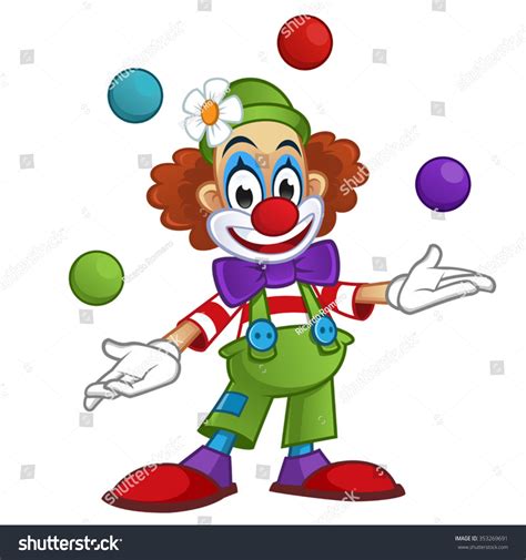 Juggling Clown Stock Vector 353269691 Shutterstock