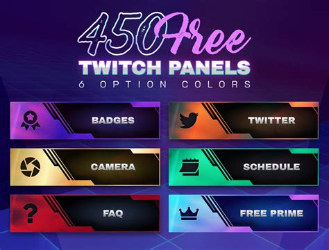 450x Cyber Panels In 6 Colors For Twitch Profile By Oksana Qoqsik On