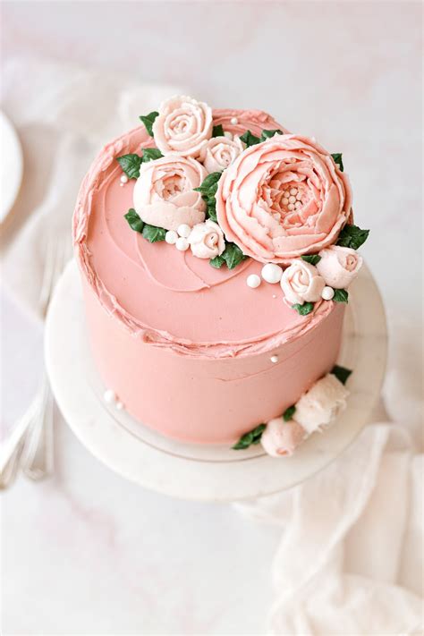Buttercream Only Wedding Cake With Real Flowers With Hot Sex Picture