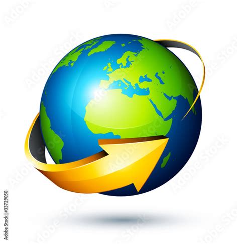 Planète Terre Flèche Globe Earth Arrow Icon Acheter Ce Vecteur