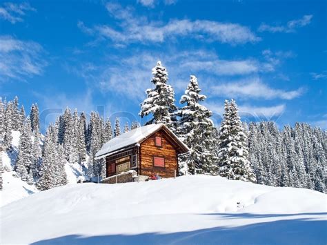 Winter In The Swiss Alps Switzerland Stock Photo