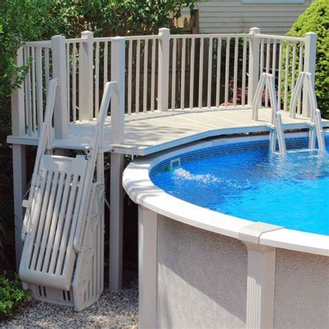 What are your options for above ground pool decking? above ground pool vinyl deck kits … | Swimming pool decks ...