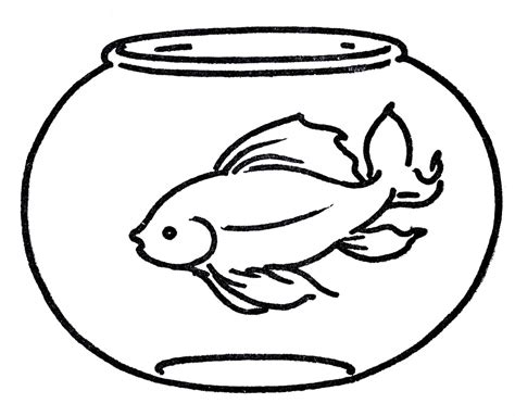 Eating clipart is a handpicked free hd png images. Free Clipart Goldfish in Bowl - Line Art - The Graphics Fairy