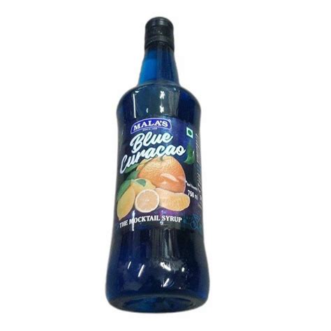 Liquid 750ml Malas Blue Curacao Mocktail Syrup Packaging Type Bottles