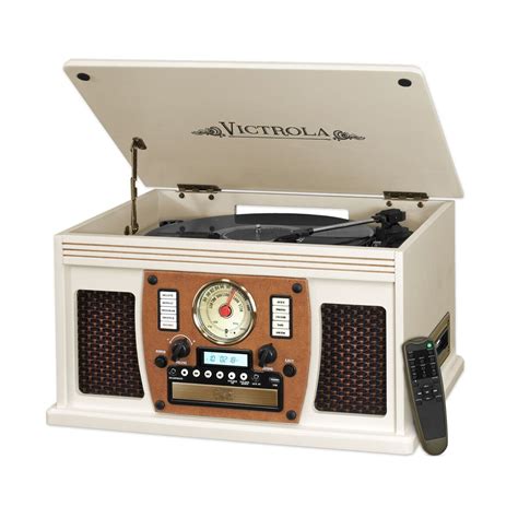 Victrola Vta 600b Wt Wooden 7 In 1 Nostalgic Record Player With