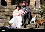 Oliver Reed with wife Josephine Burge on their Wedding Day Epsom Surrey ...