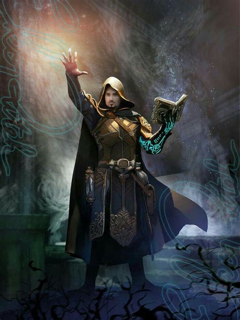 M Wizard Robes Magic Books Dungeon Fantasy Character Art Fantasy
