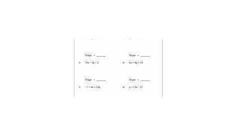 slope practice worksheets with answers