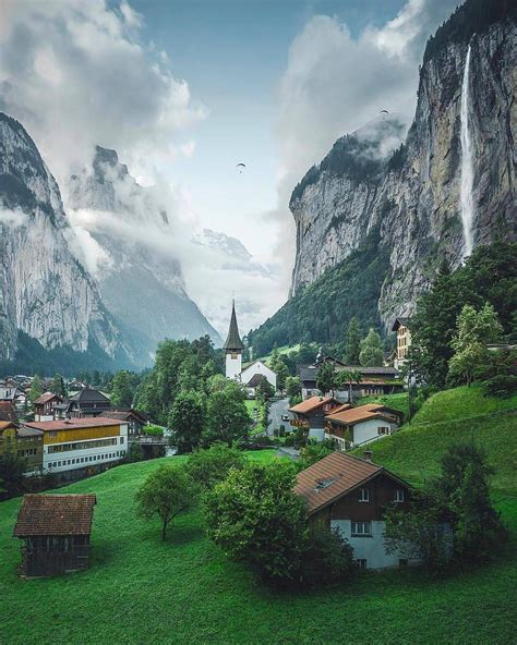 Instagram Waterfall Village Lauterbrunnen Switzerland 🇨🇭🍫photo By