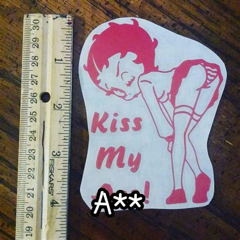 Betty Boop Kiss My A Car Decal 4 Plus Shipping Bettyboop