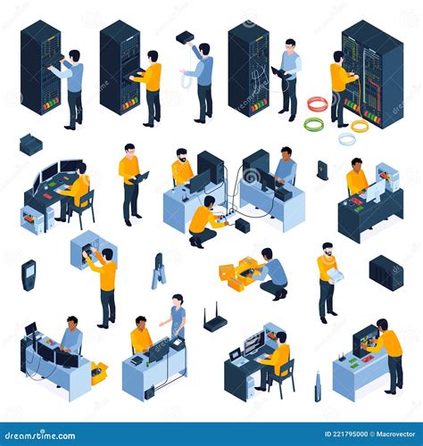System Administrator Icons Set Stock Vector - Illustration of security