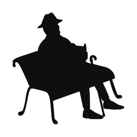 Premium Vector Vector Illustration Of Black Silhouette Old Man