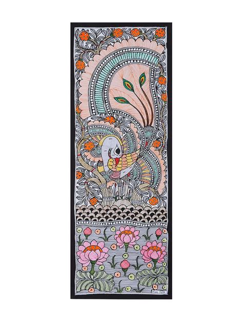 Peacock Madhubani Painting In X In Abstract Tree Painting Madhubani Painting Folk Art