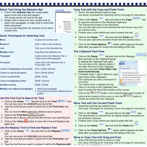 Microsoft Word 2007 Introduction Tip Tips Tricks Cheat Sheet Learn
