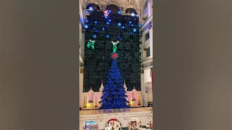 Macys Christmas Light Show At The Wanamaker Building Youtube
