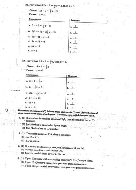 Algebraic Proofs Worksheet With Answers — Db