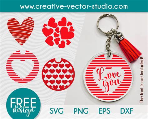 Free Hearts Svg Keychain Pattern Creative Vector Studio