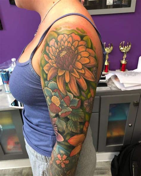 Top 49 Best Flower Tattoo Sleeve Ideas 2021 Inspiration Guide In 2022 Flower Tattoo Sleeve