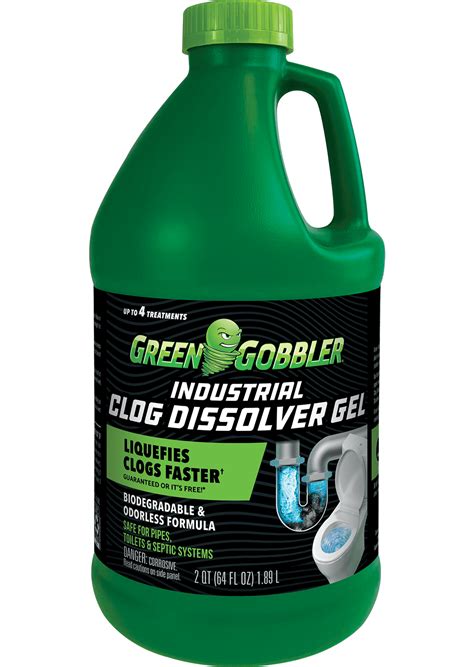Green Gobbler Industrial Strength Drain Clog Remover And Cleaner Liquid