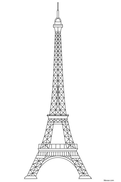 Coloriage Tour Eiffel gratuit à imprimer et colorier