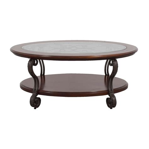 Includes coffee table and 2 end tables. 90% OFF - Ashley Furniture Ashley Furniture Oval Glass ...