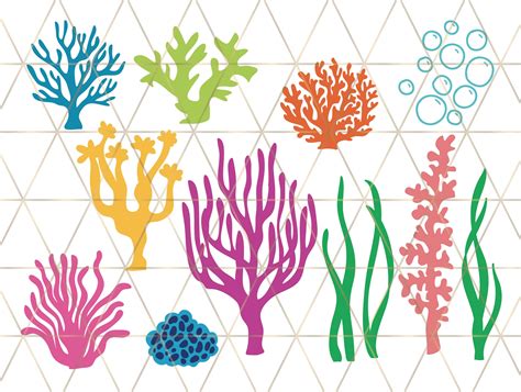 Under The Sea Seaweed Coral Bubbles Svg Ocean Life For Etsy