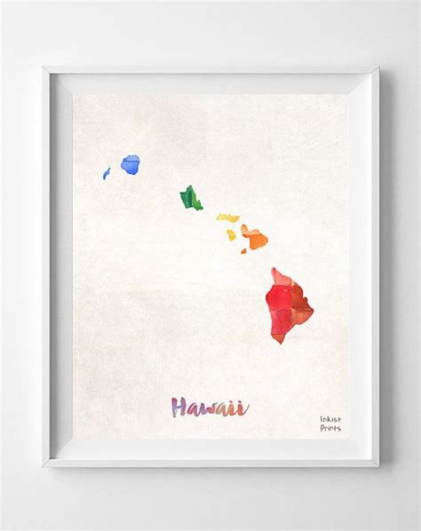 Hawaii Map Honolulu Print Hawaii Poster Honolulu Map Map Etsy