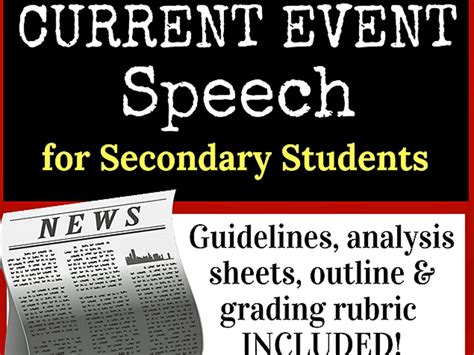 Current Event Speech Secondary Ed Teaching Resources