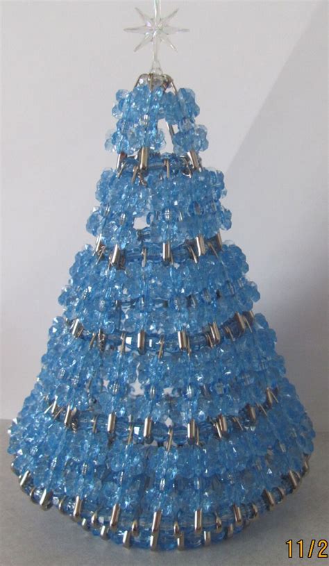 Blue Christmas Tree Safety Pin Bead Kit Etsy