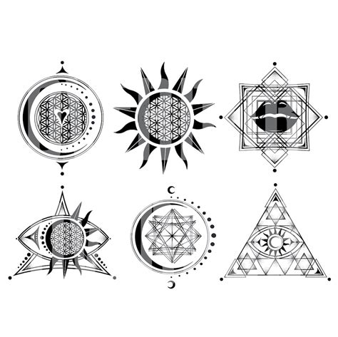 Sacred Geometry Vector Pack Of 6 Vector Graphic Digital Download
