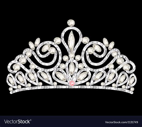 Tiara Crown Womens Wedding With White Stones Vector Image