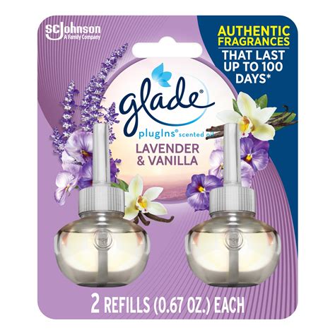 Glade Plugins Refill 2 Ct Lavender And Vanilla 134 Fl Oz Total Scented Oil Air Freshener