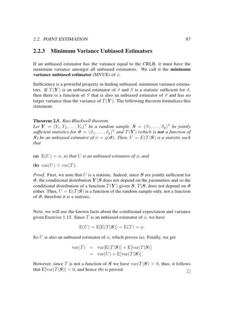223 Minimum Variance Unbiased Estimators 22 Point Estimation Pdf